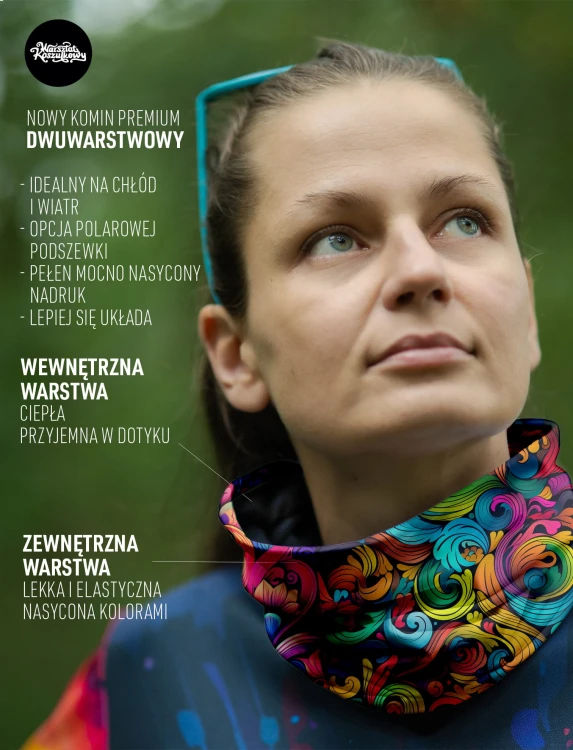 kamuflaż30 2-warstwowy komin premium – wizualizacja