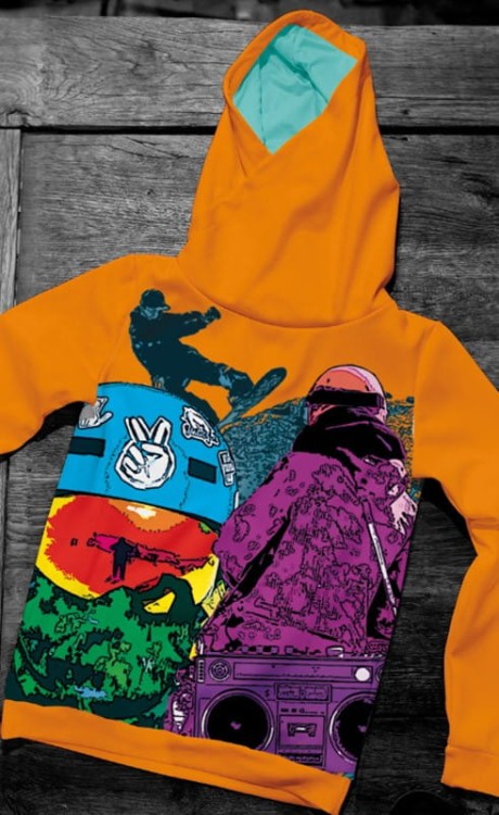 snowboard orange bluza