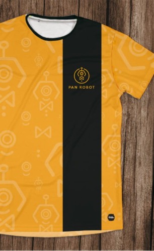 Pan Robot koszulka pomarańczowa czarny pas