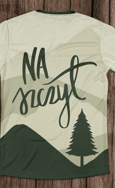 na szczyt zielony koszulka