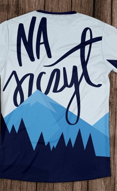 na szczyt niebieski koszulka