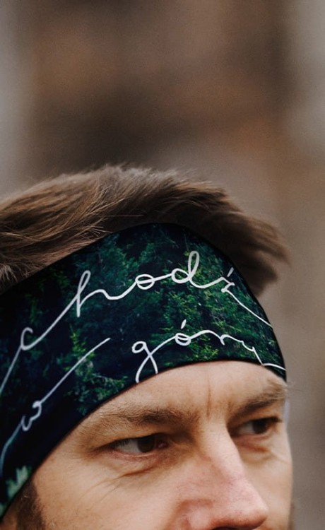 chodź w góry napis - ciepła opaska