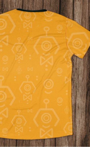 Pan Robot koszulka pomarańczowa czarny pas