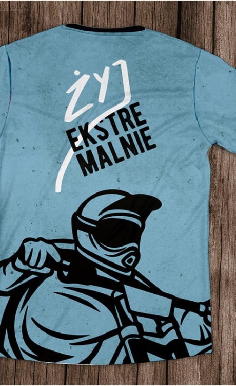 żyj ekstremalnie - downhill koszulka