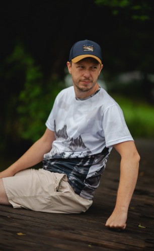 szkicowe góry koszulka męska – zdjęcie realne