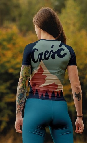 zielonkawe dzień dobry rashguard damski – zdjęcie realne