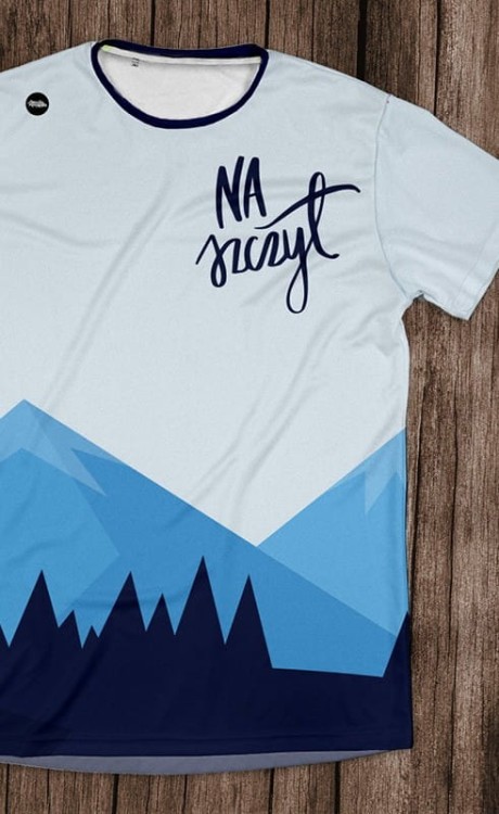 na szczyt niebieski koszulka