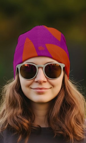 czapka kratka - fluoleaf – real foto + wizualizacja