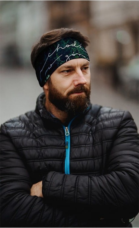 chodź w góry napis - ciepła opaska